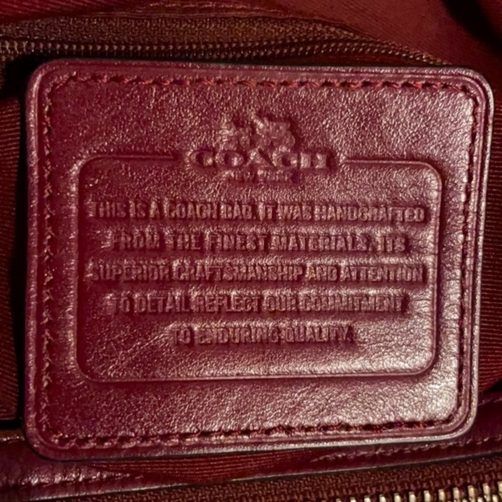 Coach Carlyle Smooth Leather Merlot Shoulder Bag Purse - Picture 13 of 13